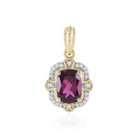 Pendentif en or et Grenat magenta