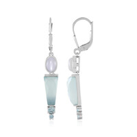 Boucles d'oreilles en argent et Calcédoine d'eau (KM by Juwelo)
