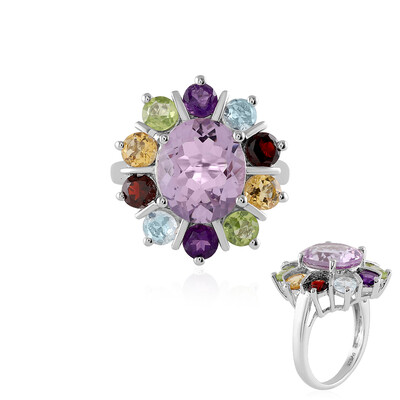 Bague en argent et Améthyste Rose de France