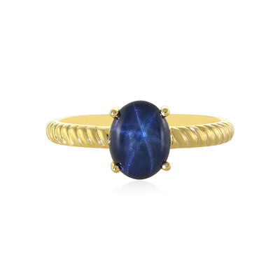 Bague en argent et Saphir étoilé bleu