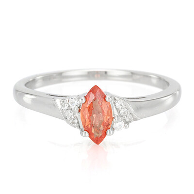 Bague en argent et Saphir Padparadscha
