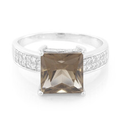 Bague en argent et Quartz fumé