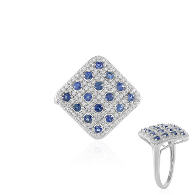 Bague en or et Saphir bleu