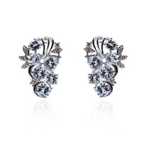 Boucles d'oreilles en argent et Topaze bleu ciel