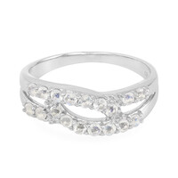 Bague pour homme en argent et Pierre de Lune arc-en-ciel