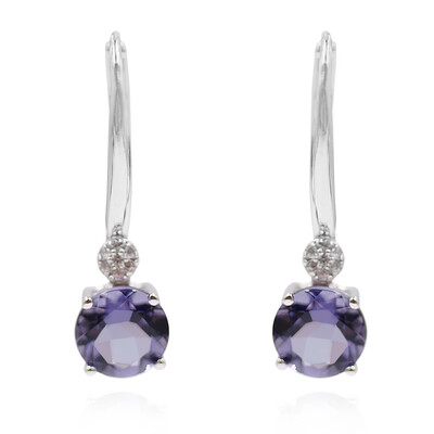 Boucles d'oreilles en argent et Quartz Myrtille