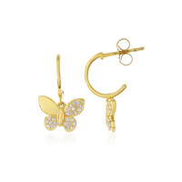 Boucles d'oreilles en argent et Diamant I2 (J)