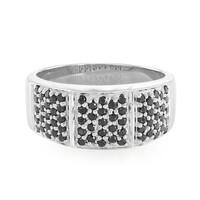 Bague en argent et Spinelle noir