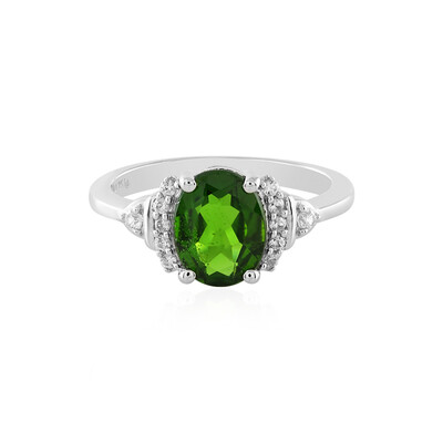 Bague en argent et Diopside de Russie