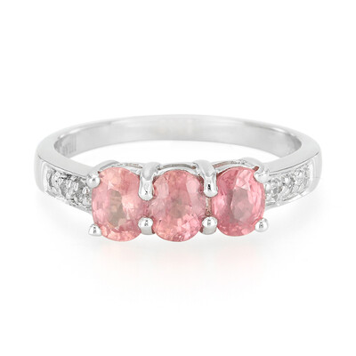 Bague en argent et Saphir Padparadscha