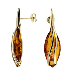 Boucles d'oreilles en or et Ambre baltique