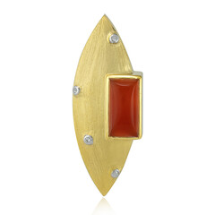 Pendentif en argent et Calcédoine orange
