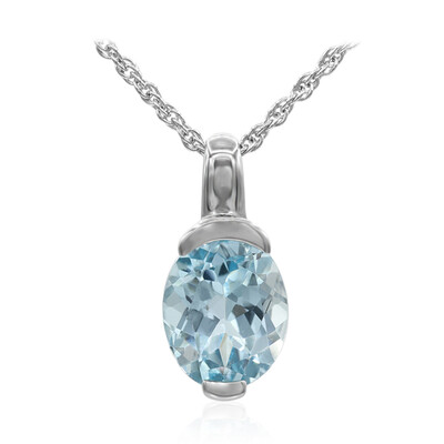 Collier en argent et Topaze bleu ciel