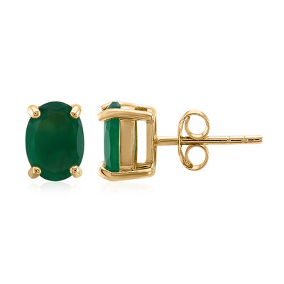 Boucles d'oreilles en argent et Agate verte