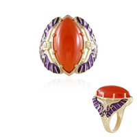 Bague en argent et Cornaline (Adela Silber)