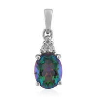 Pendentif en argent et Quartz mystique vert