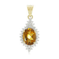 Pendentif en argent et Quartz cognac