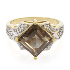 Bague en argent et Quartz fumé