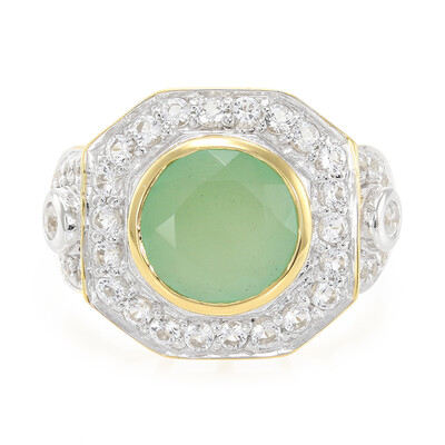Bague en argent et Calcédoine verte