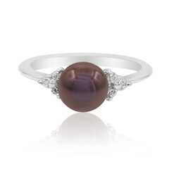 Bague en argent et Perle de culture d'eau douce (TPC)