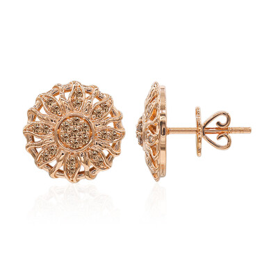 Boucles d'oreilles en or et Diamant rose de France SI1 d'Argyle  (Annette)