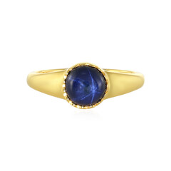 Bague en argent et Saphir étoilé bleu