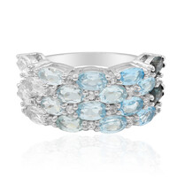 Bague en argent et Topaze bleu de Londres
