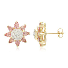 Boucles d'oreilles en or et Saphir Padparadscha non chauffé (AMAYANI)