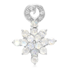 Pendentif en argent et Pierre de Lune arc-en-ciel