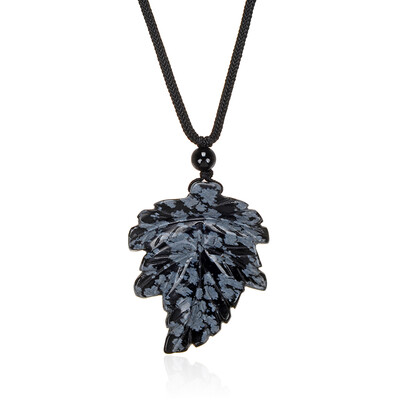 Collier et Obsidienne Flocon-de-Neige