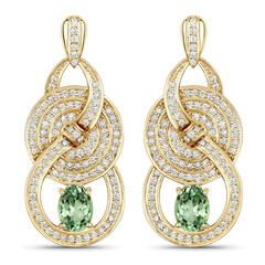 Boucles d'oreilles en or et Grenat Menthe (SUHANA)