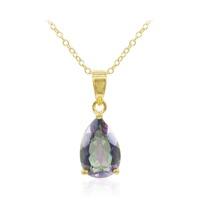 Collier en argent et Quartz mystique vert