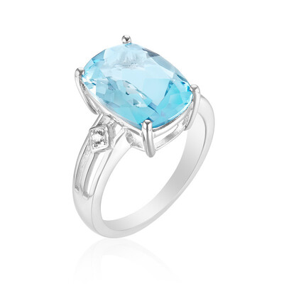 Bague en argent et Topaze bleu ciel