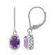 Boucles d'oreilles en argent et Améthyste