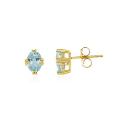 Boucles d'oreilles en argent et Topaze bleu ciel
