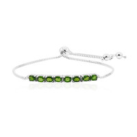 Bracelet en argent et Diopside de Russie