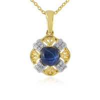 Collier en argent et Saphir étoilé bleu