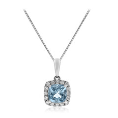 Collier en or et Aigue-marine du Brésil