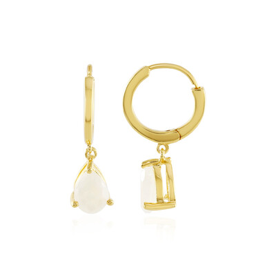 Boucles d'oreilles en argent et Pierre de Lune arc-en-ciel