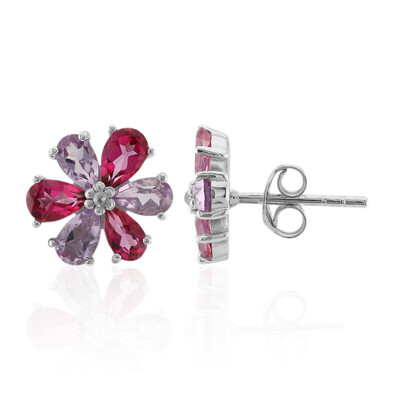 Boucles d'oreilles en argent et Topaze rose