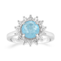 Bague en argent et Quartz bleu pastel