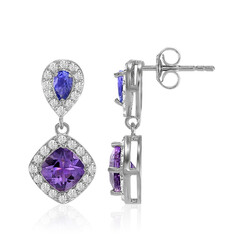 Boucles d'oreilles en argent et Améthyste