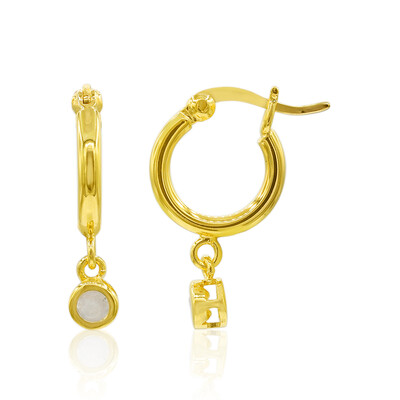 Boucles d'oreilles en argent et Pierre de Lune arc-en-ciel