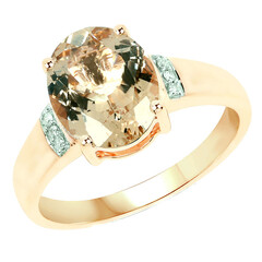 Bague en or et Morganite AAA du Brésil