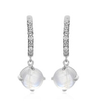 Boucles d'oreilles en argent et Pierre de lune de Tanzanie