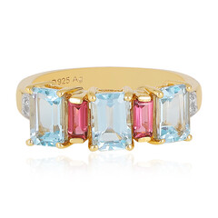 Bague en argent et Topaze bleu ciel