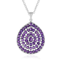 Collier en argent et Améthyste de Zambie