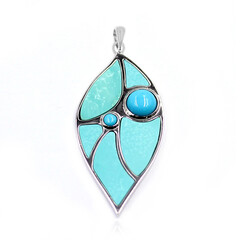 Pendentif en argent et Turquoise de Kingman (Anne Bever)