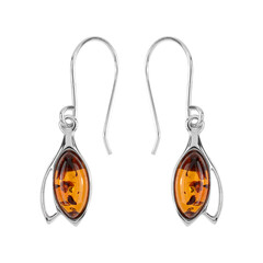 Boucles d'oreilles en argent et Ambre