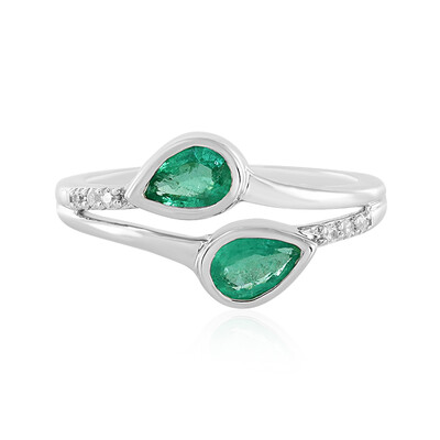 Bague en argent et Emeraude de Russie